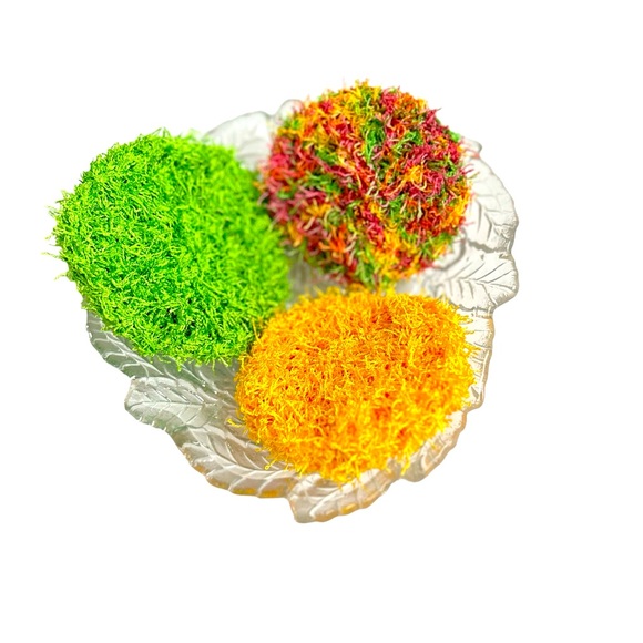 Hand Crafted Colorful Crocheted Polyester Kitchen Reusable Dish Scrubbing Pads - Picture 4 of 7
